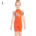 thumbnail image 2 of Buceo vela mojada traje chicas seco rápido shorty traje de baño niños manga corta redondo cuello completo traje de neopreno para surfear natación buceo naranja l Advancent OD003667-11, 2 of 7