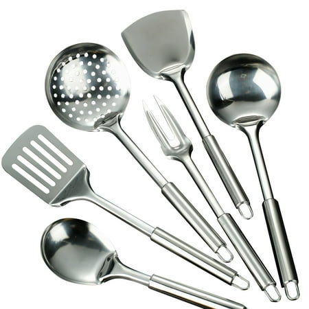 

WIURAY Tableware 6 Stainless Steel Kitchen Cooking Utensil Set Serving Tools Server Spatula Spoon