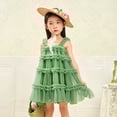 thumbnail image 6 of Gubotare Baby Princess Dress Baby Girls Tutu Dress Summer Sleeveless Backless Princess Birthday Party Dresses Smocked Ruffle Tulle Bowknot Sundress (Green,Size 3-4 Years), 6 of 9