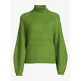 thumbnail image 4 of Scoop Women's Ribbed Oversized Turtleneck Sweater with Long Sleeves, Sizes XS-XXL, 4 of 5