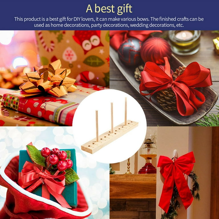 Pretty Comy Bow Maker, Bow Making Tool for Ribbon for Wreaths, Reusable  Wooden Bowknot Machine for Christmas Bows, Hair Bows, Corsages, Various  Crafts (12.8L*2.3H) 