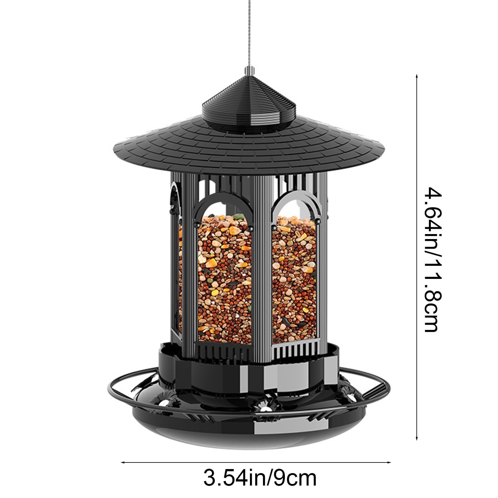 Finch Feeders for Outdoors Hanging,All-Metal Squirrel Proof Thistle Nyjer Bird Feeder,Metal Mesh Tube Bird Feeder for Nyjer Thistle , 2.5 lbs Large Capacity 1PC