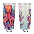 thumbnail image 4 of Colorful Octopus Tumbler Print 20oz Stainless Steel Coffee Cup with Lid & Straw Double Wall Insulated Tumbler, 4 of 8