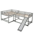 thumbnail image 6 of Harper & Bright Designs L Shaped Bunk Bed for 4, Quad Bunk Bed with Slide Full Over Full Wood Bunk Frame for Bedroom, Gray, 6 of 12
