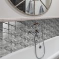 thumbnail image 4 of ShenMo Marble Tile Sticker (Gray Marble Pattern, 30x15cm (12"x6") - 16PCS), Bathroom Kitchen Backsplash Waterproof Oil Proof DIY Self Adhesive New PVC Wall Sticker Home Decoration, 4 of 5
