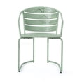 thumbnail image 5 of 3-Piece Outdoor Bistro Set with Oval Table, Green Matte Iron Chairs for Patio and Garden, 5 of 7