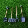 thumbnail image 1 of Hesroicy 1 juego 1:12 Mini pala ligera de plástico de amplia aplicación para casa de muñecas, pala de granja, rastrillo de hierro, suministros para escenas de micro plantación, 1 of 8