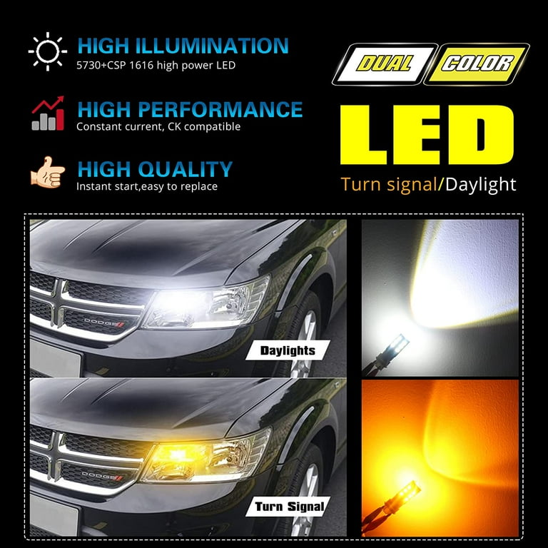 Alla Lighting Switchback LED Bulbs 7442NA 7444NA 7443 Amber Yellow