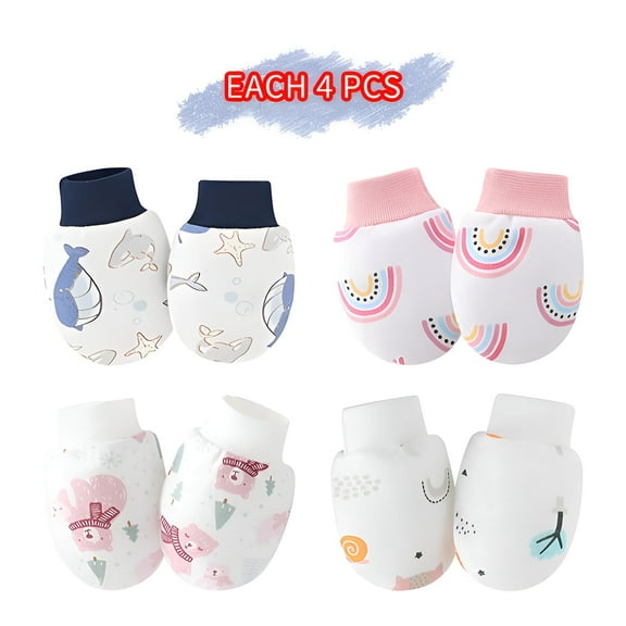 TELOLY 16Pcs Baby Mittens,Skin Protection Baby Mittens Newborn,Care for Hands Newborn Mittens No Scratch,Style1
