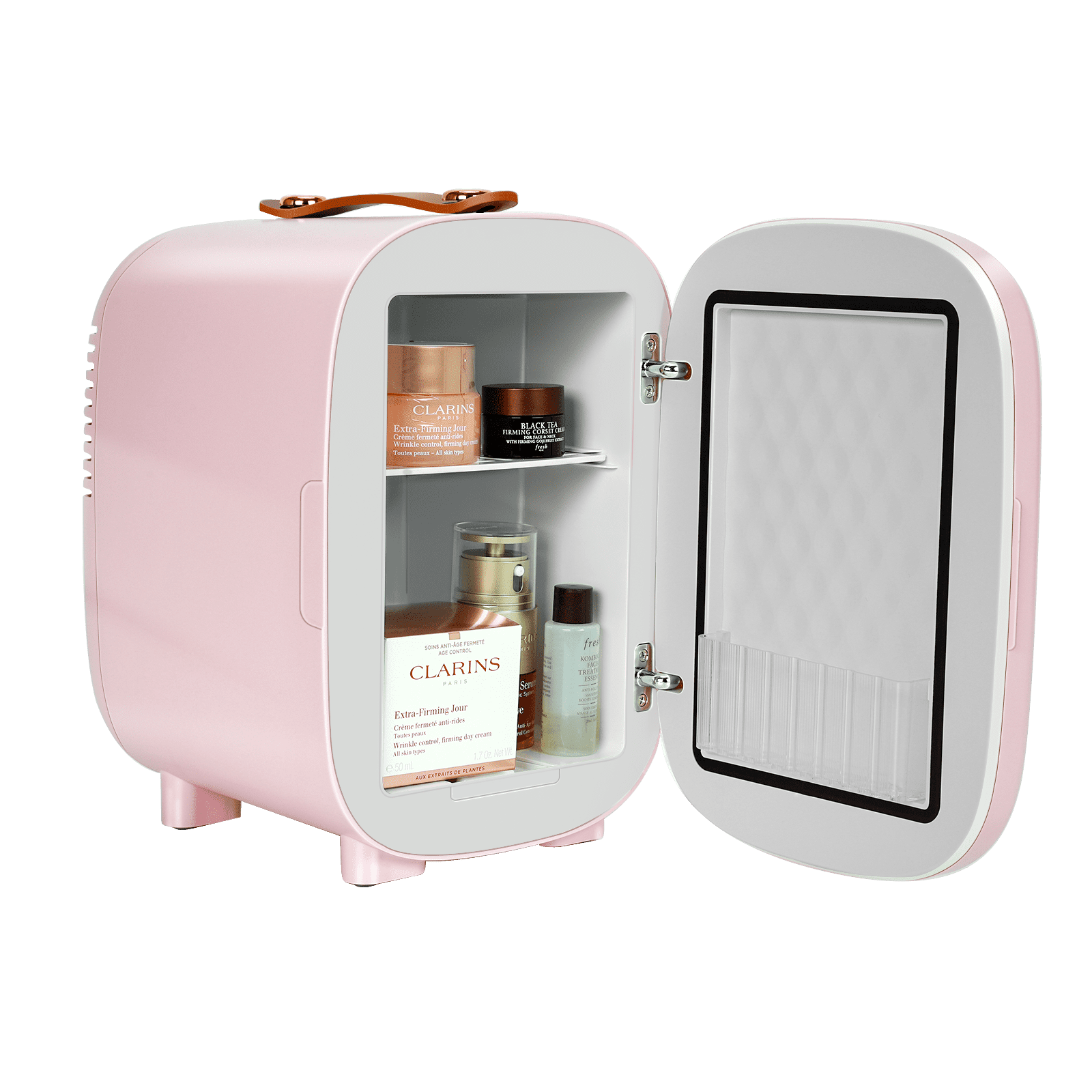 Caynel 5L Portable Retro Mini Fridge 6-can Mini Refrigerator,Pink