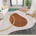 thumbnail image 2 of Golden Geometry Area Rugs for Living Room, Turquoise Large Low Pile Bedroom Carpet, Indoor Soft Carpet for Room Dorm Home Decor, 2' x 3', 2 of 6