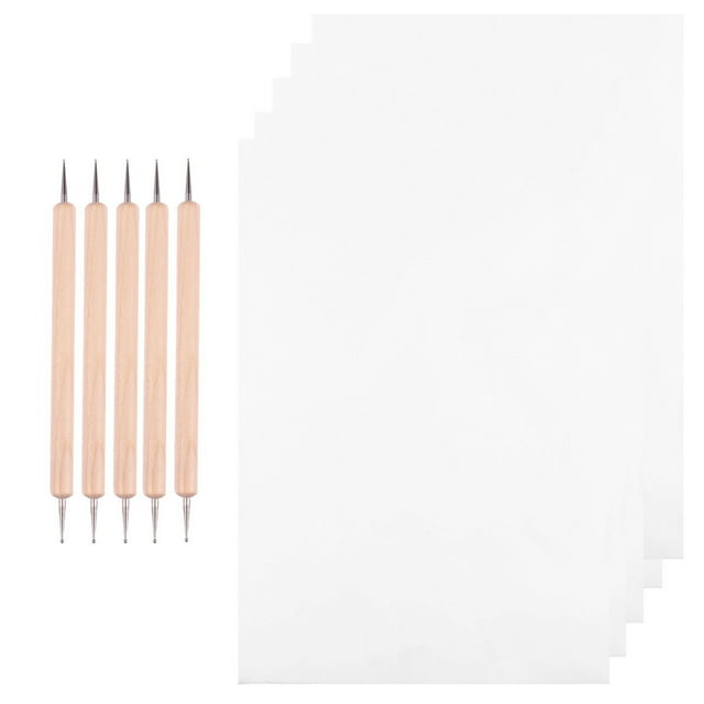 1 Set Papier de Transfert Graphite et Papier de Traçage avec Stylet Double Extrémité Outils de Pointillage pour Papier Bois Pierre