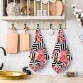 thumbnail image 4 of Pink Floral Kitchen Dish Towels Peony Rose Flower Hand Towels Set of 2 Housewarming Home Farmhous Holiday Decor Gifts 16"x24" Absorbent Drying Cloth Tea Towels, 4 of 6