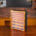 thumbnail image 7 of Wall Mount Hardware and Craft Storage Cabinet Organizer with 39 Drawers, Plastic Garage Organization System with Dividers for Small Parts, Black, Orange, 7 of 7