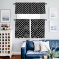 thumbnail image 2 of Black Morocco Kitchen Curtains Sets for Windows 36 Inch Length, Boho Modern Minimalist Abstract Geometric Rod Pocket Window Treatments Tier Curtains and Valances Set for Bedroom/Bathroom, 2 of 8