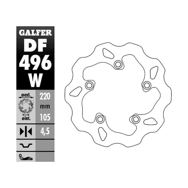 Galfer Solid Mount Wave Brake Rotor - Rear For 03-20 YAMAHA YZF-R6