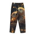 thumbnail image 3 of Lsque Adorable Otter Pair Hug Print Women's Pajama Pants, Lounge Pant - Comfortable Home Wear,Elastic Waistband, Stylish Design-Medium, 3 of 9