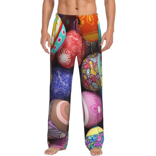 Balery Easter Eggs1 Pantalones de pijama para hombre, pijama ultraligero, pantalón de descanso-Large