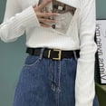 thumbnail image 2 of YooGuoGuo Women'S Belt Soft Genuine Leather Belt Square Buckle Pin Buckle Jeans Brown Belt Chic Luxury Brand Fancy Vintage Strap Female, 2 of 6