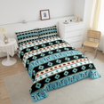 thumbnail image 4 of Erosebridal Blue Aztec Patchwork Bedding Full Comforter Set, Rustic Cow Skull Tribal Dreamcatcher Down Comforter, Reversible 3 Pieces, 4 of 8