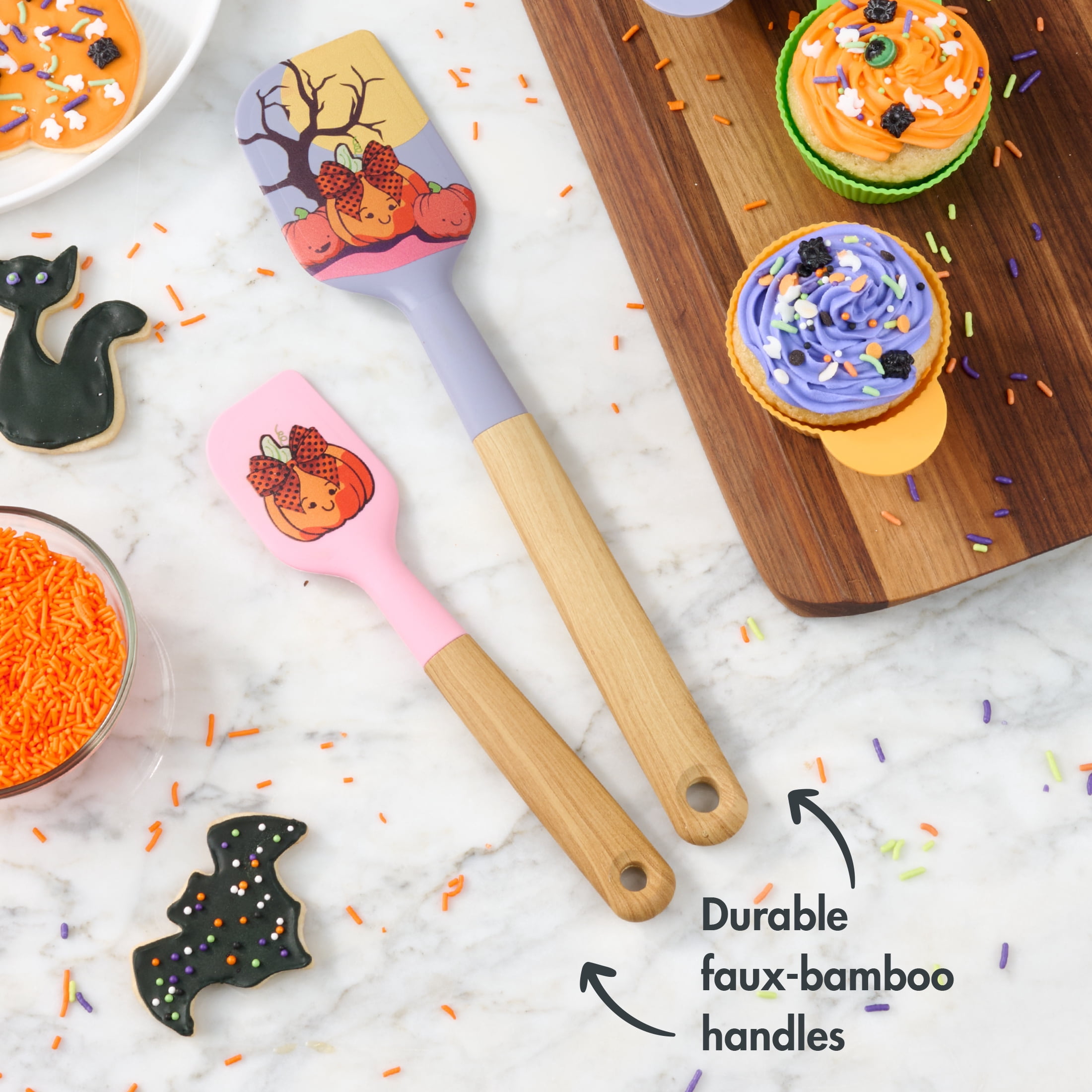 Way To Celebrate Halloween Silicone Spatula Set - Orange, Purple, Pink