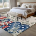 thumbnail image 5 of Independence Day Washable Area Rug 5 x 7 ft Retro Red Blue Star Stripe Love Heart Eucalyptus Leaf, Soft Non Slip Rugs Stain Repellent Indoor Felt Carpet for Living Dining Room Bedroom Home Office, 5 of 9