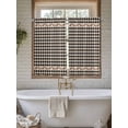 thumbnail image 4 of Western Texas Star Retro Bathroom Window Curtain, Country Vintage Black Beige Plaid Light Filtering Coffee Kitchen Curtains, Bedroom Living Room Curtains 2 Panel 84"x45", 4 of 6