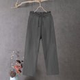 thumbnail image 2 of Thousandth Women's Plus Size Pants Casual Cotton Loose Fit Pants Drawstring Elastic Waist Wide Leg Lounge Trousers Comfy Relaxed Vacation Bottoms with Pockets, 2 of 6