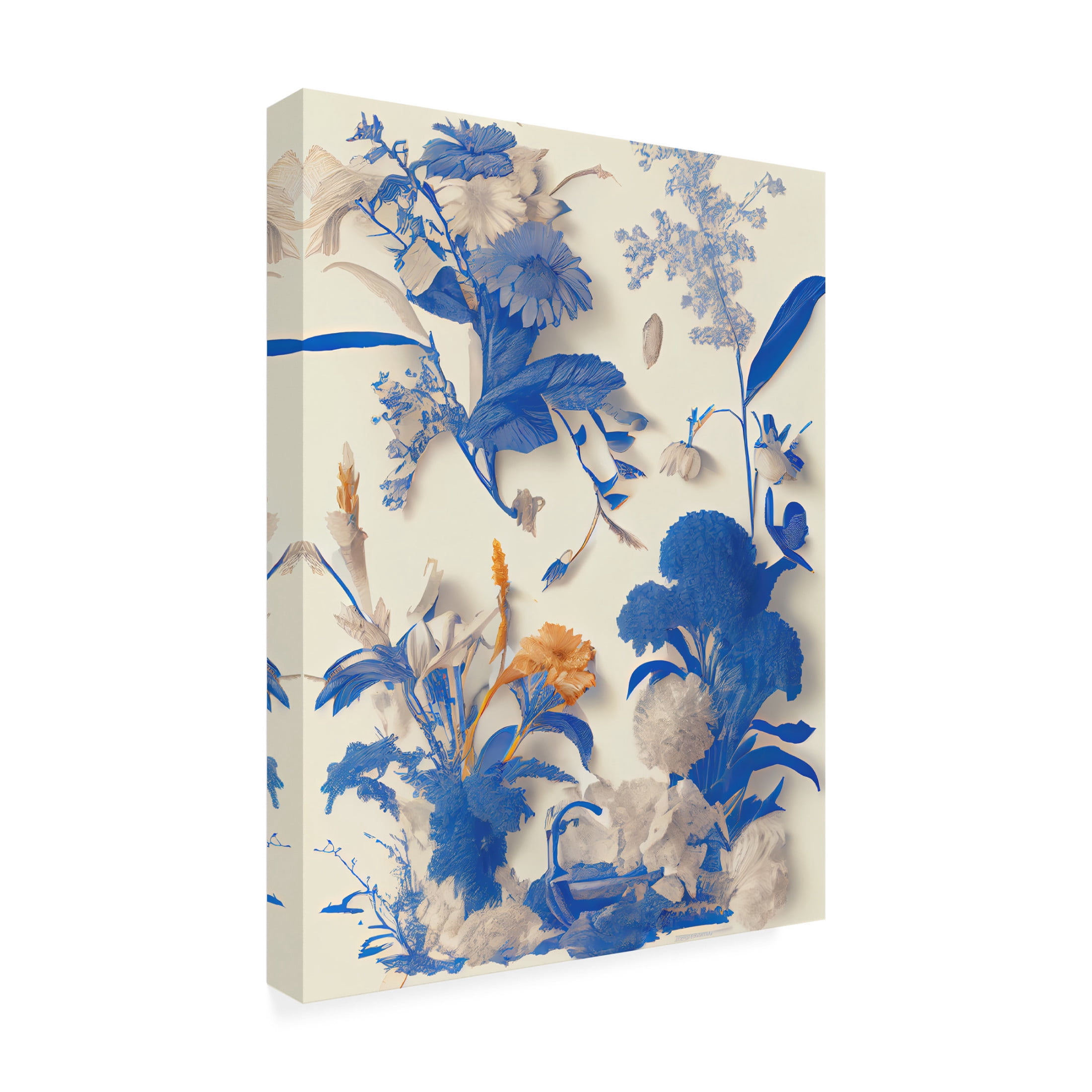 Canvas Wall Art - Sasha 'Living Toile I' Wall Art for Living Room, Bedroom, or Office Décor by Trademark Fine Art - 35 x 47 Inches