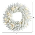 thumbnail image 2 of Nearly Natural 18" White Spruce Artificial Christmas Wreath Prelit 20 Warm LED Lights, 2 of 5