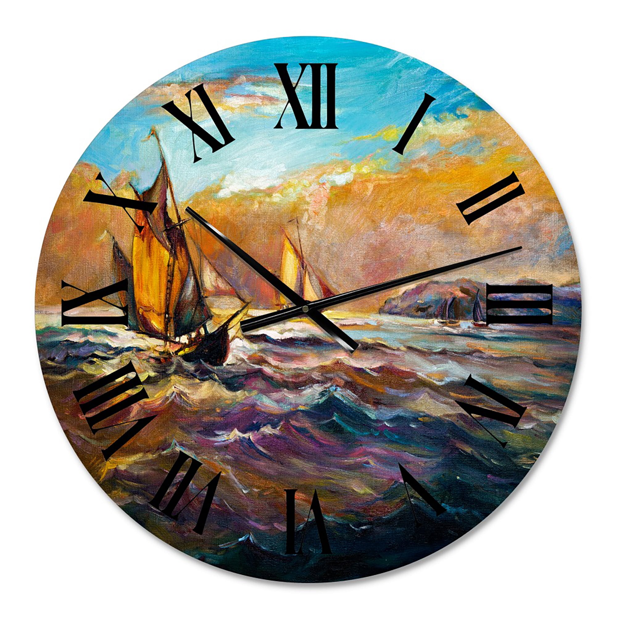 Designart 1 in Quartz Coastal Wall Clock