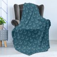 thumbnail image 4 of Anchor Soft Flannel Fleece Throw Blanket, Anchors with Maritime Fishes Underwater Sea Animals, Cozy Plush for Indoor and Outdoor Use, 50" x 70", Petrol Blue Sky Blue, by Ambesonne, 4 of 5