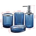KMWARES 4PCs Heavy Weight Decent Blue Glass Bathroom Accessories Set