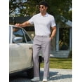 thumbnail image 3 of COOFANDY Men' Casual Cotton Chinos Pant Elastic Waist Trousers Classic Fit Business Dress Pants Golf Pants Light Gray, 3 of 6