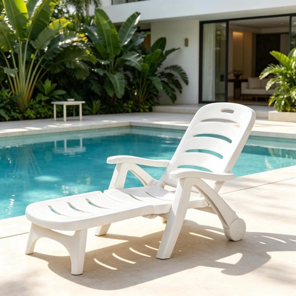 Poolside Reclining Chair,Foldable Outdoor Lounge Chair,Portable Sun Lounger Chair,Versatile Patio Recliner Chair
