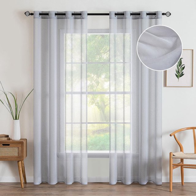 2 Panneaux Rideaux de Fenêtre Semi-Transparents Terracotta Boho à Œillets Voilage Texturé en Lin pour Chambre Salon Rouille Rétro Automne Déco Moderne (54X84 Pouces)