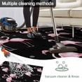 thumbnail image 5 of Pink Flamingo Outdoor Rug 5x7 Ft - Reversible Patio Rug Outdoor Camping Rugs, Summer Tropical Animals Black Washable Indoor Outdoor Area Rugs, Non-Slip Outdoor Carpet Runner for Deck/Porch, 5 of 8