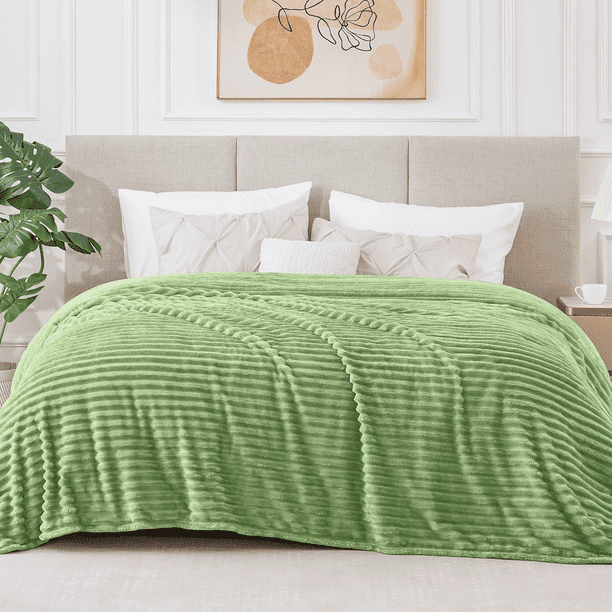 Cobija Tamaño Queen para Sofá, Sillón, Cama, Cobija de Cama Súper Suave de 230GSM a Rayas Beige para Oficina, Picnic, Viaje, Recámara, Cálida, Acogedora, Ligera, Decoración Del Hogar, Cobija para Tod