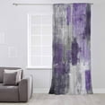 thumbnail image 3 of Purple Grey Semi Sheer Curtains Drapes for Living Room, Bedroom, French Doors Window 72 Inches Long, Modern Oil Painted Abstract Art Aesthetics Rod Pocket Chiffon Curtain Drapery Voile Drape Panel, 3 of 6