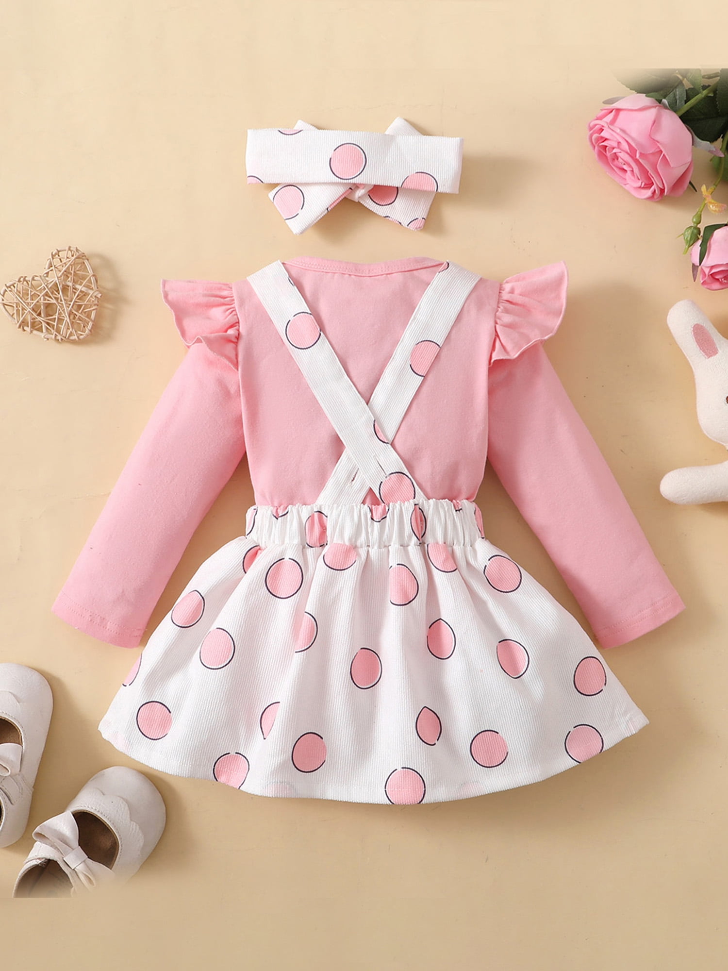 Easter Baby Girl All Over Rabbit Print Red Cap Sleeve Bowknot Dress