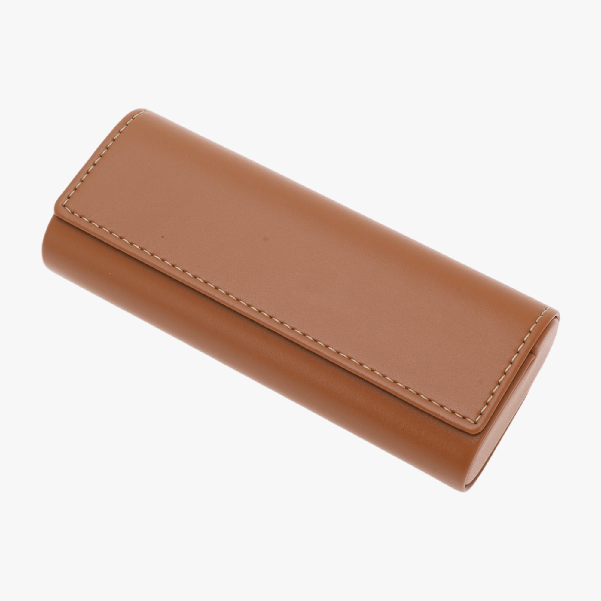 Unique Bargains Oval Eyeglasses Case Portable Eyeglasses Storage Brown