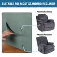 thumbnail image 4 of H.VERSAILTEX 1-Piece Jacquard Spandex Recliner Stretch Slipcover, Cyan, 4 of 7