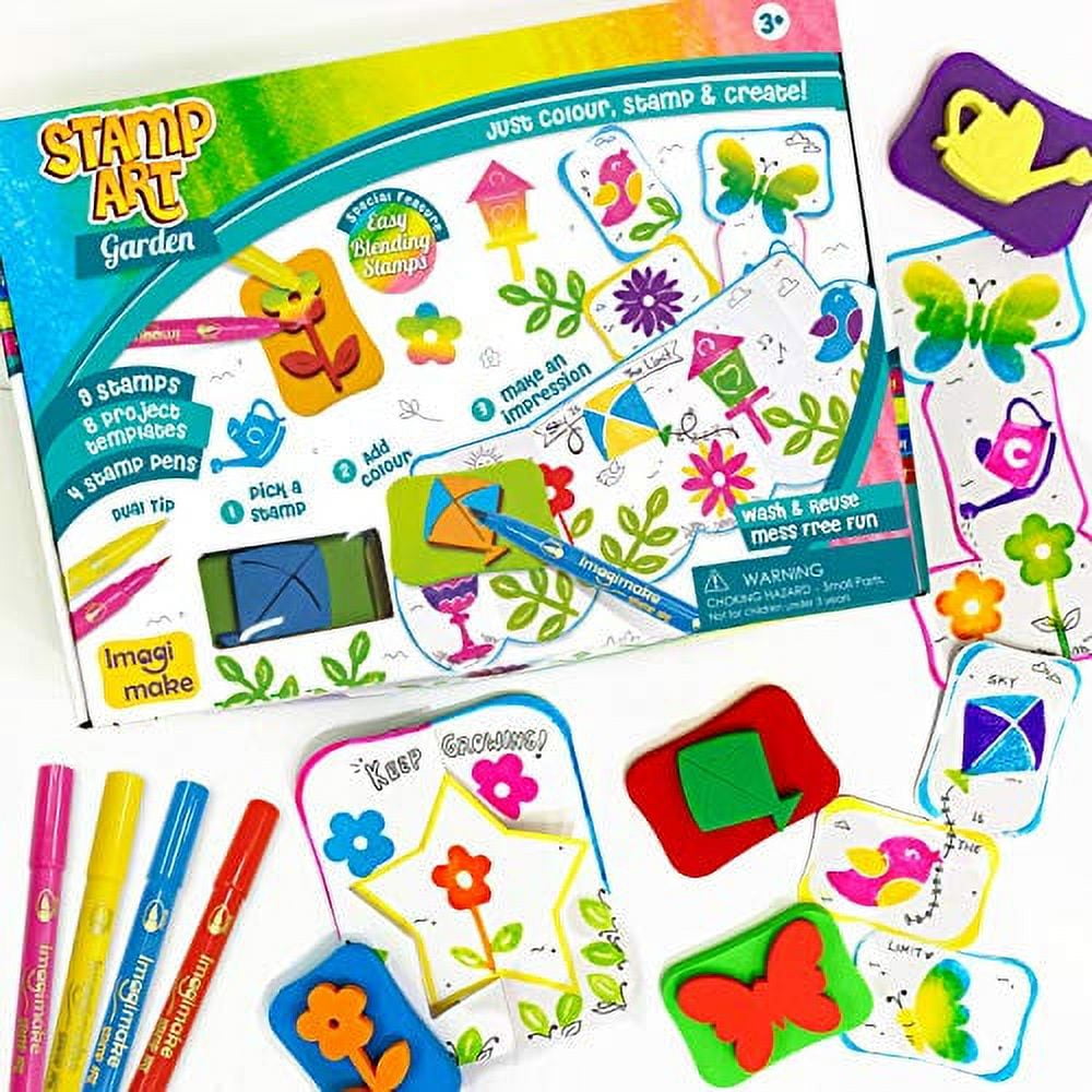 Imagi Make Stamp Art Craft Kit for Kids Ages 3-5 Years Spring Themed 