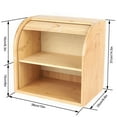Fichiouy 2Layer Bamboo Wood Bread Box Bread Keeper with Lid Kitchen