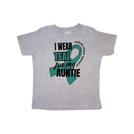 

Inktastic I Wear Teal For My Auntie Ovarian Cancer Awareness Gift Toddler Boy or Toddler Girl T-Shirt