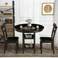 thumbnail image 4 of Costway 36.5" Comptoir Hauteur Table à Manger W / 42" Table Ronde et 2 Étages Étagère de Stockage, 4 of 10