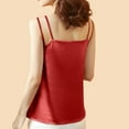 thumbnail image 4 of Women's Silk Satin Camisole V Neck Tank Top Cami Silky Basic Tank Shirt Blouses Dressy Work Office Blouse, 4 of 5