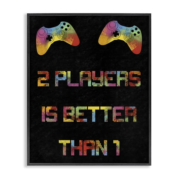 Stupell Industries Contemporary 2 Players Better Than 1 Black Framed Giclee Art, 11 x 14, by Marcus Prime