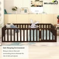 thumbnail image 6 of Bellemave Queen Size Floor Bed with Fence and Door, Wood Montessori Bed Frame, Floor Bed Frame, Slats Not Included  (Queen,Walnut), 6 of 13