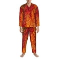 thumbnail image 4 of Kll Autumn Leaf Sleepwear Mens Flannel Pajamas,Long Cotton Pj Set, 4 of 9
